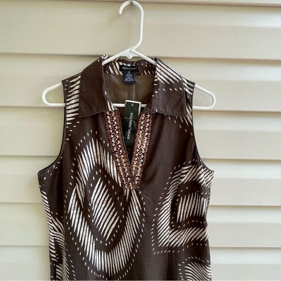 NWT SPENSE BROWN GEOMETRICAL PATTERN SIZE 14 DRESS - Picture 8 of 10